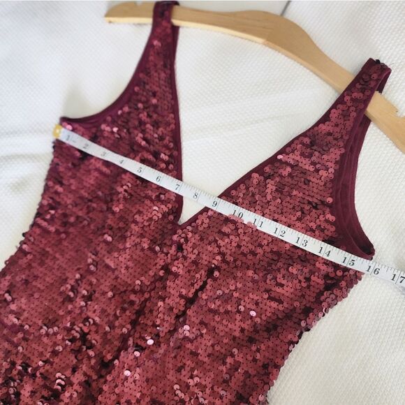 Bcbg maxazria sequins front slit v neck gown dress - Picture 9 of 16